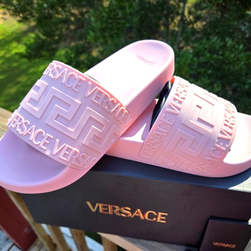 Versace Pink Slide Sandals